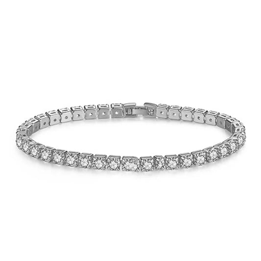 Veloura™ Radiant Tennis Bracelet – 18K Rose, Gold & Silver Edition