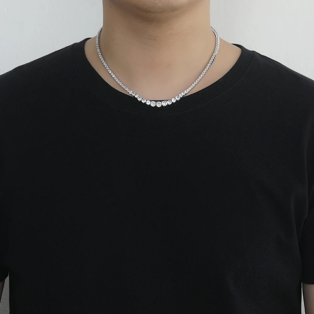 Veloura™ Diamond Link Cuban Chain – Double Row Iced Silver Edition