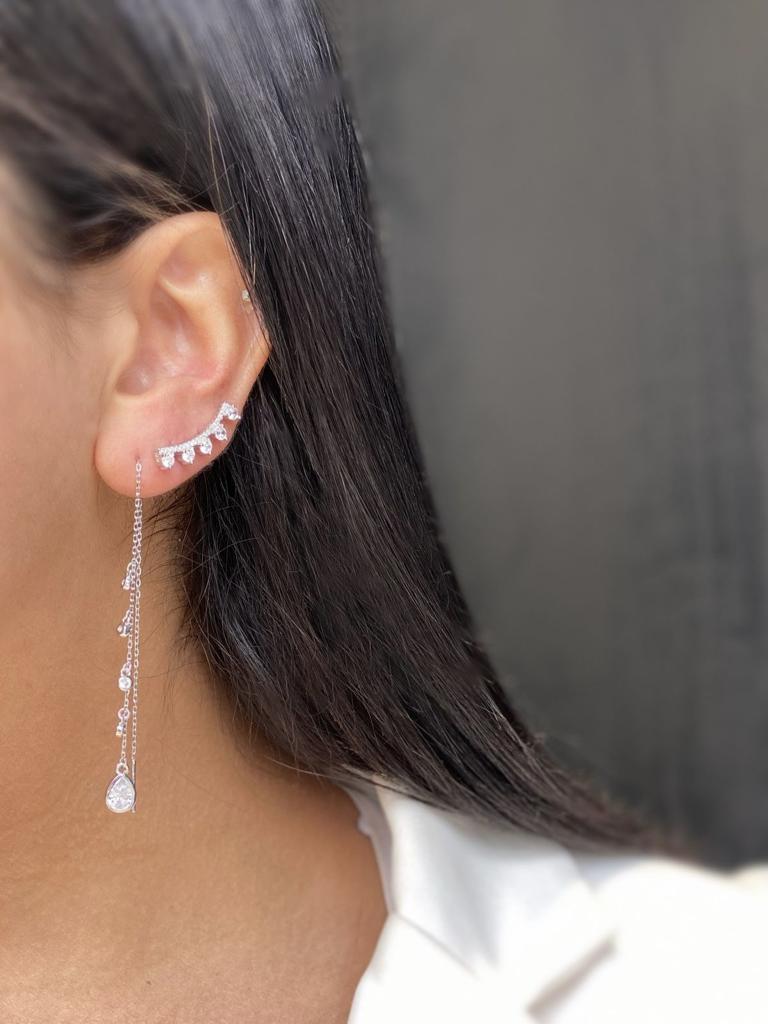 סט עגילים תלויים עדינים מכסף סטרלינג 925