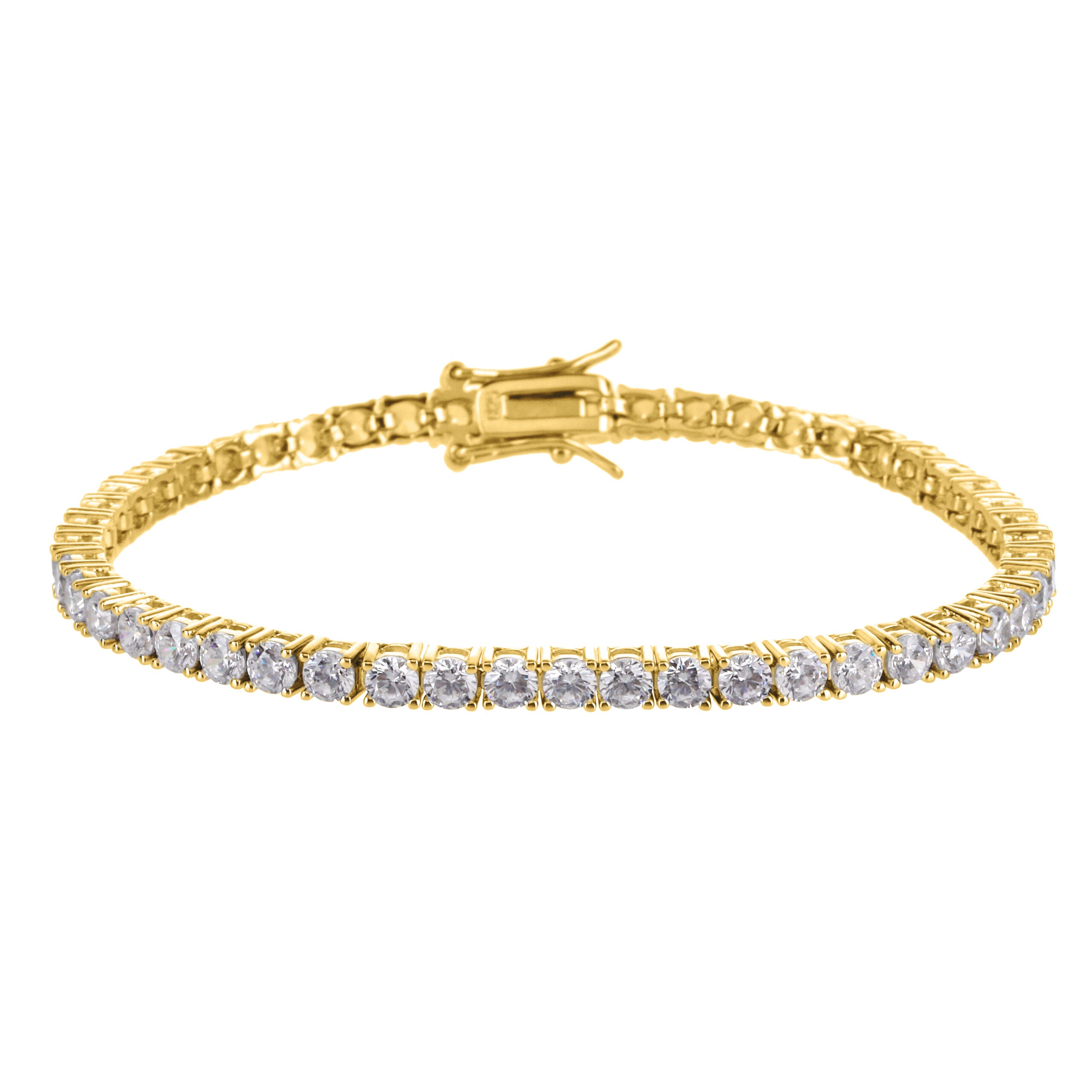 צמיד כסף סטרלינג 925 בציפוי זהב – 4 מ״מ