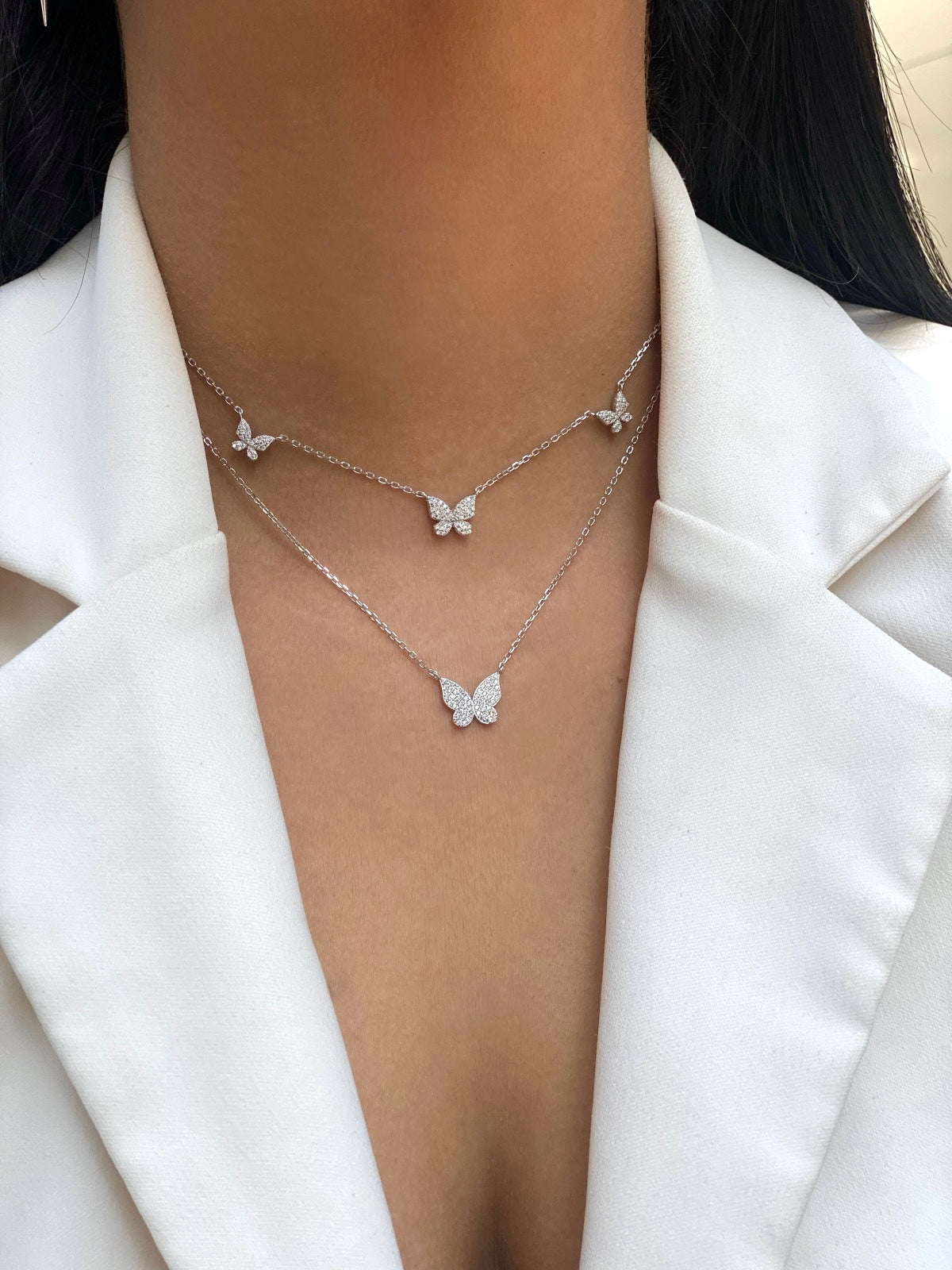 שרשרת תליון פרפר מכסף סטרלינג 925