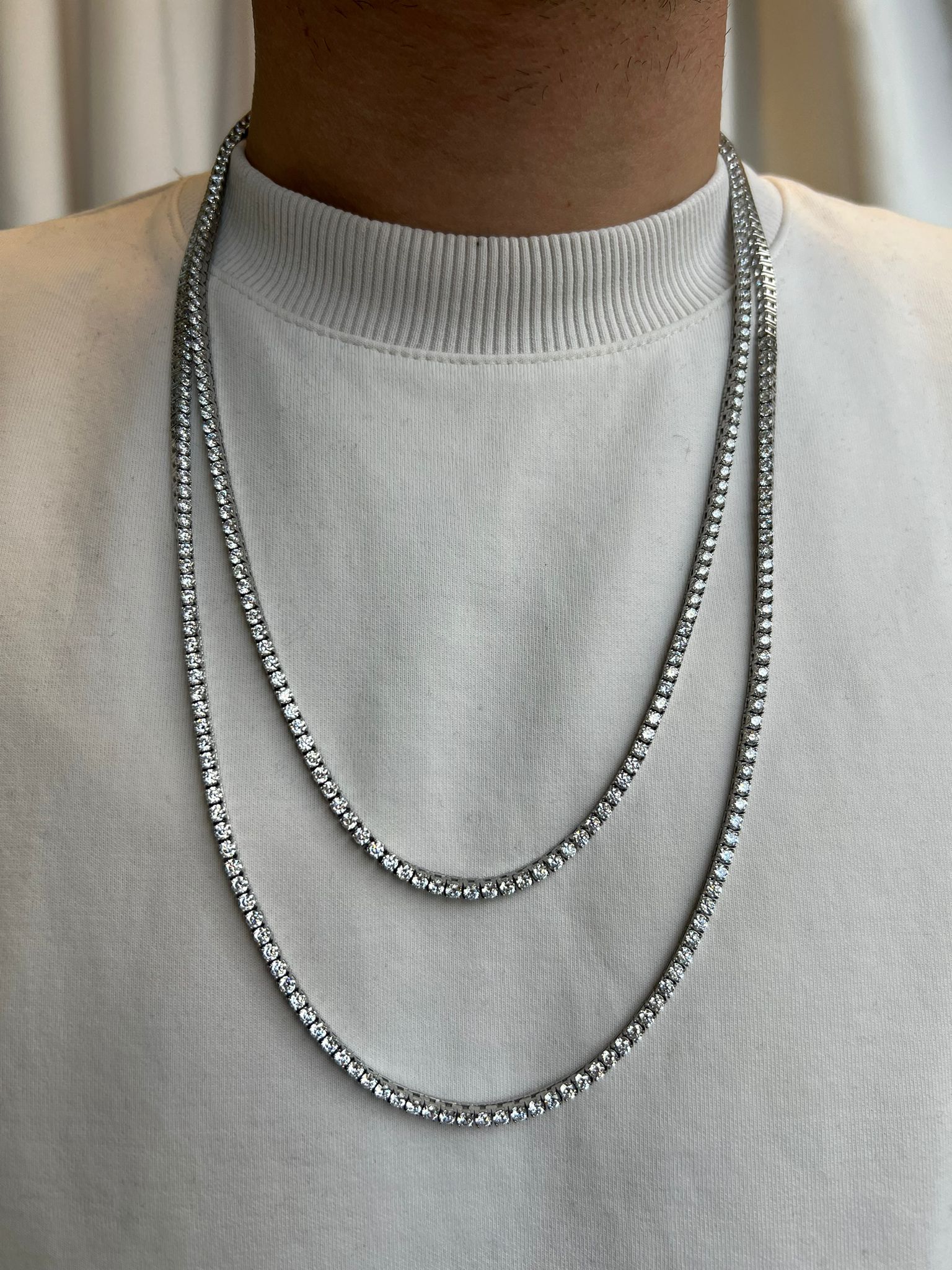 שרשרת טניס כסף אמיתי 3 מ"מ