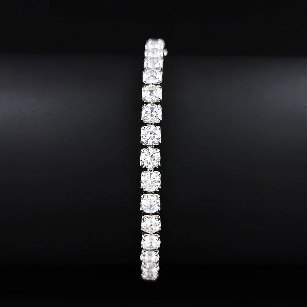 Veloura™ 4mm Diamond Cut Tennis Bracelet – Premium Silver Edition