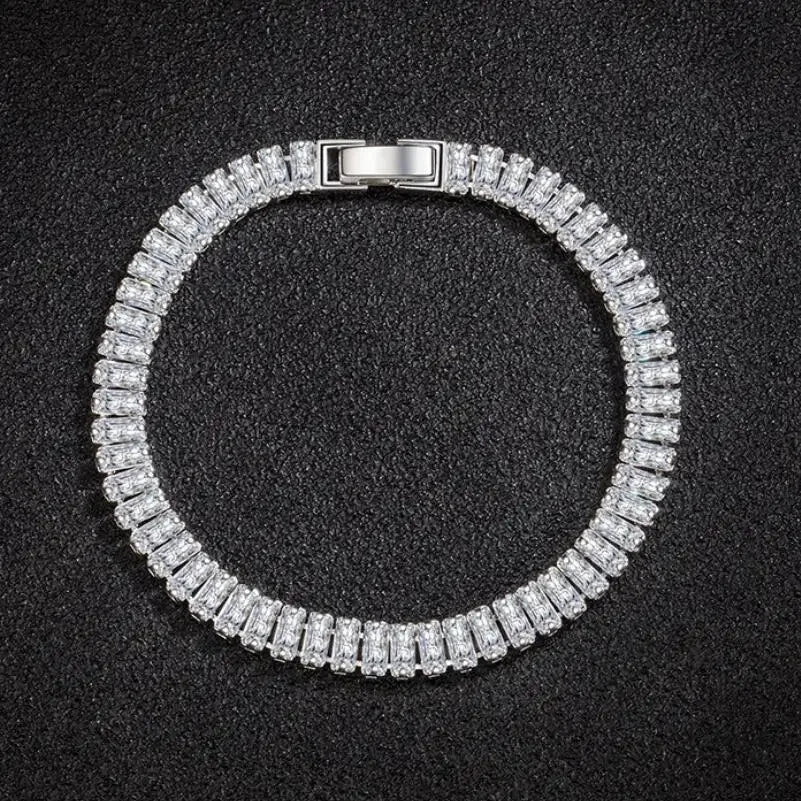 Veloura™ Crystal Elegance Bracelet – 18CM Silver Luxury Edition