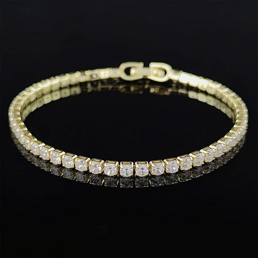 Veloura™ Radiant Tennis Bracelet – 18K Rose, Gold & Silver Edition