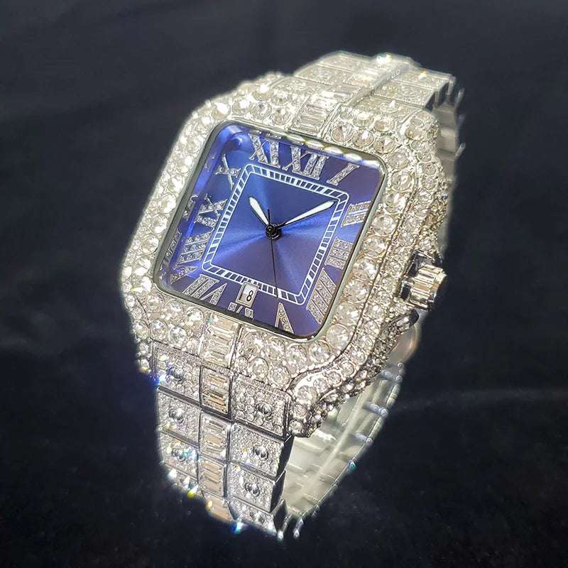 Veloura™ Royal Blue Diamond Watch – Silver Edition