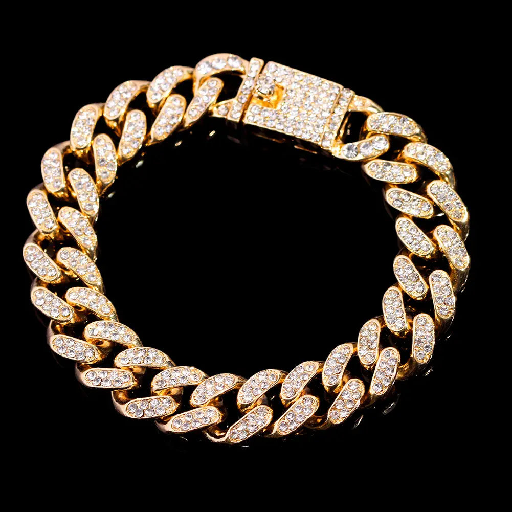 Veloura™ Iced Cuban Link Bracelet – Premium Silver Edition