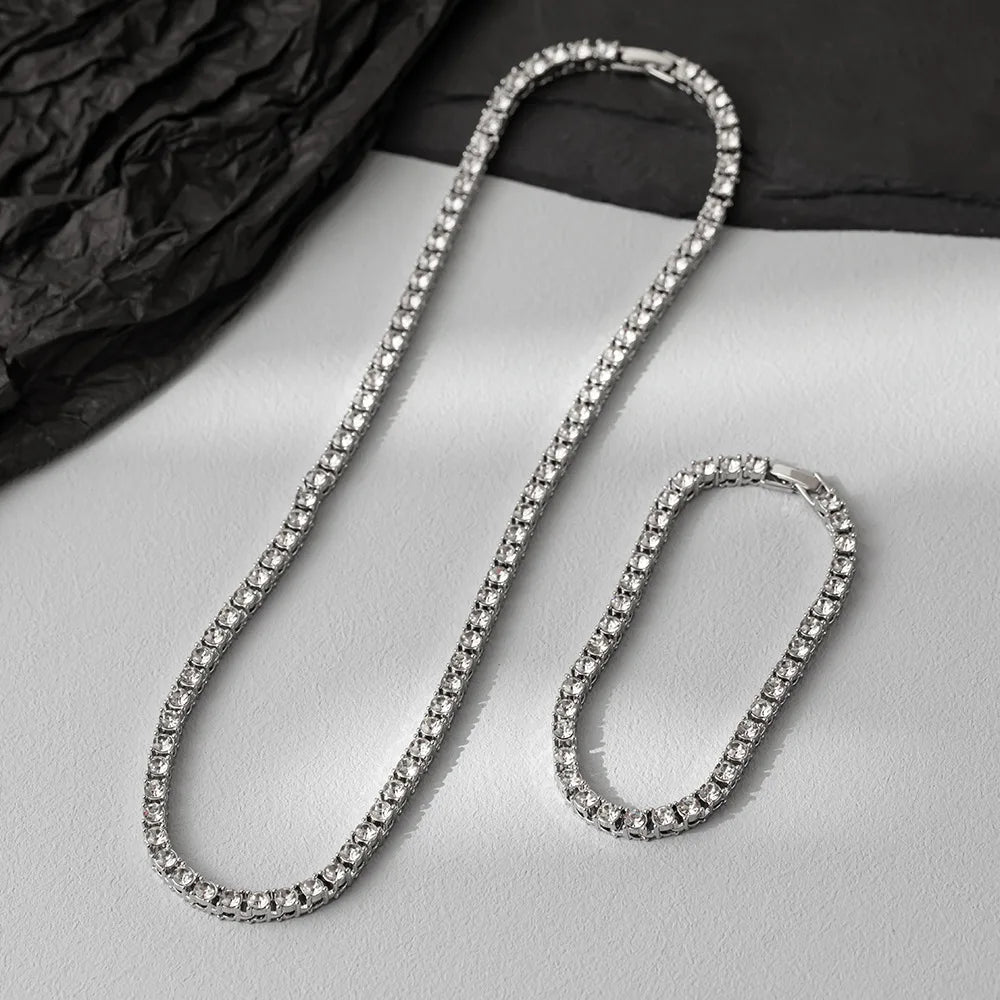 Veloura™ Diamond Tennis Chain – Iced Out Lovers Edition (Gold & Silver)