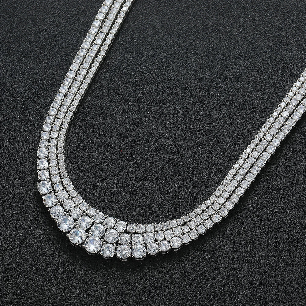 Veloura™ Diamond Link Cuban Chain – Double Row Iced Silver Edition