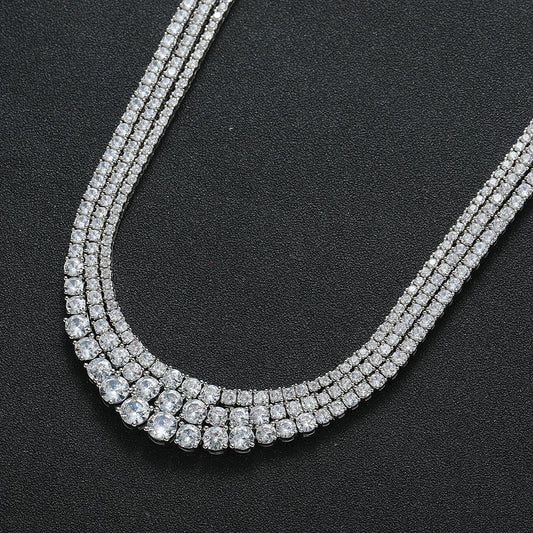 Veloura™ Diamond Link Cuban Chain – Double Row Iced Silver Edition