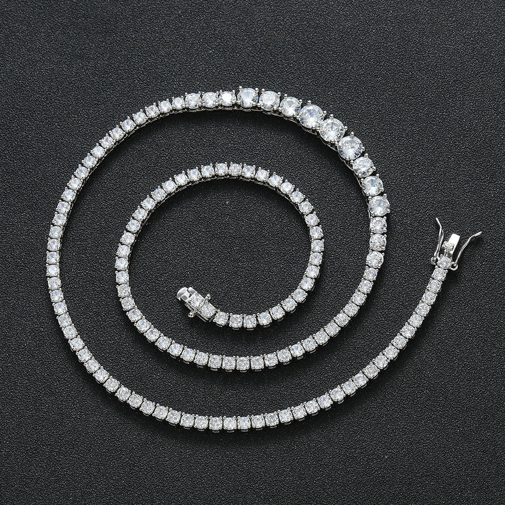 Veloura™ Diamond Link Cuban Chain – Double Row Iced Silver Edition