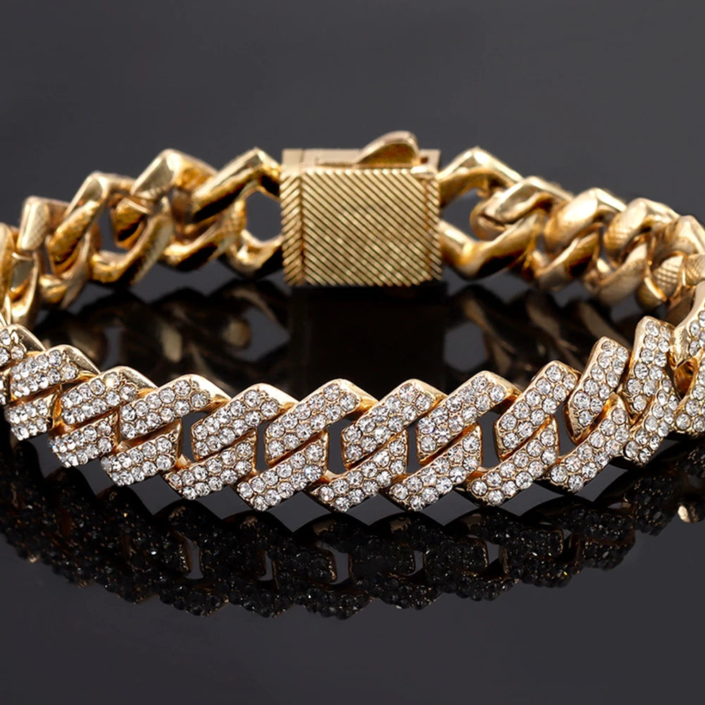 Veloura™ Iced Cuban Link Bracelet – Premium Silver Edition