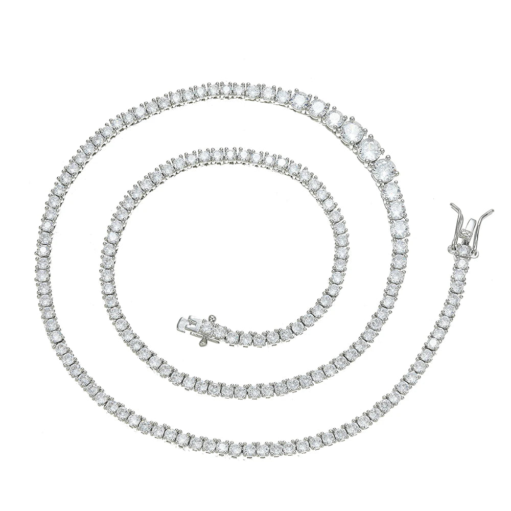 Veloura™ Diamond Link Cuban Chain – Double Row Iced Silver Edition