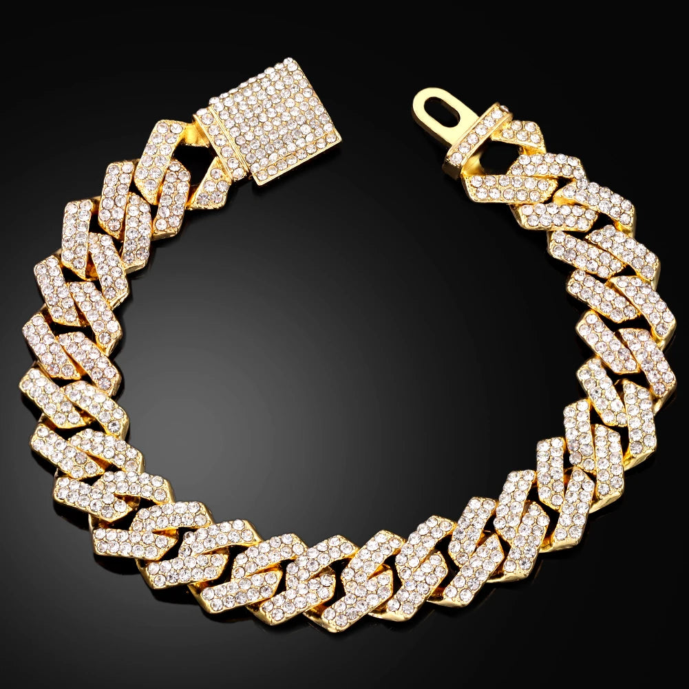 Veloura™ Iced Cuban Link Bracelet – Premium Silver Edition