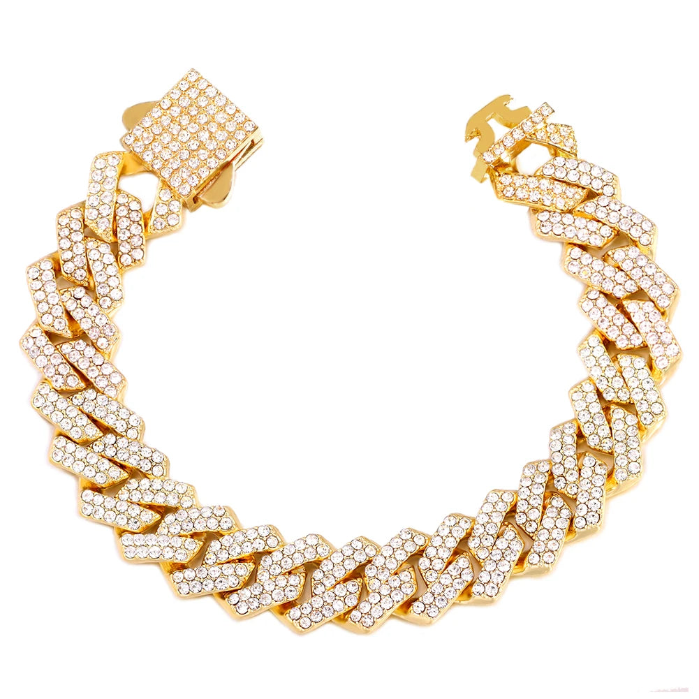 Veloura™ Iced Cuban Link Bracelet – Premium Silver Edition