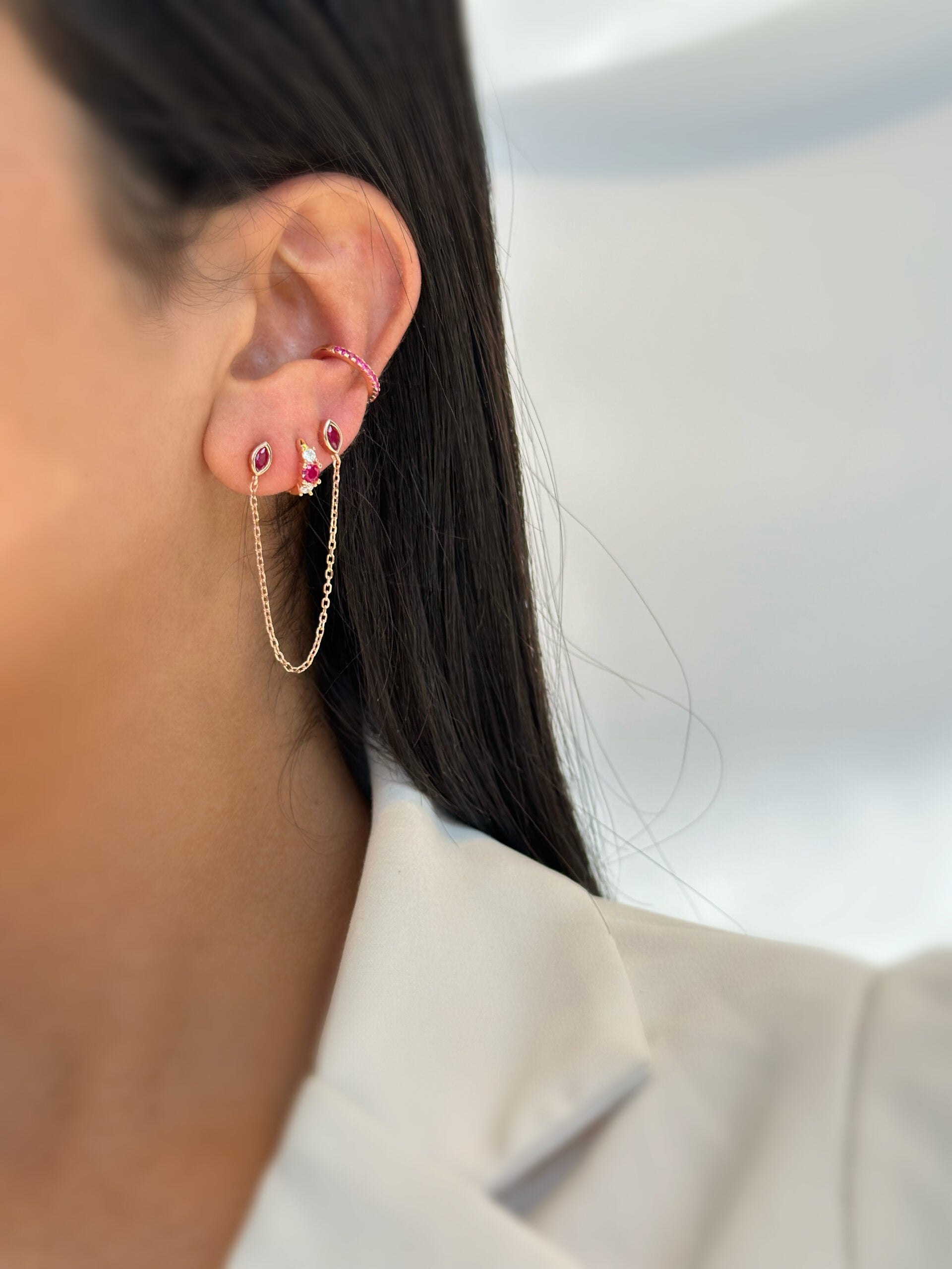 סט עגילים תלויים אלגנטיים מכסף סטרלינג 925