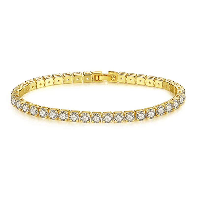 Veloura™ Radiant Tennis Bracelet – 18K Rose, Gold & Silver Edition