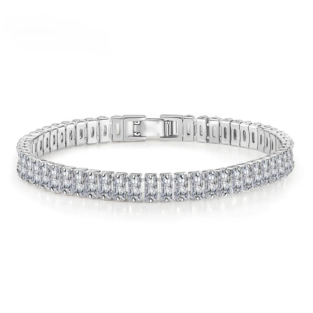 Veloura™ Crystal Elegance Bracelet – 18CM Silver Luxury Edition