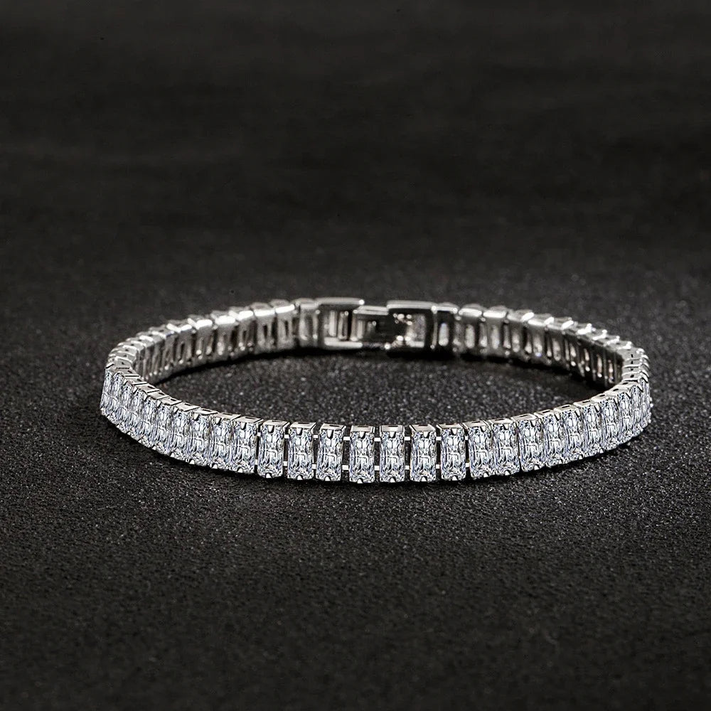 Veloura™ Crystal Elegance Bracelet – 18CM Silver Luxury Edition